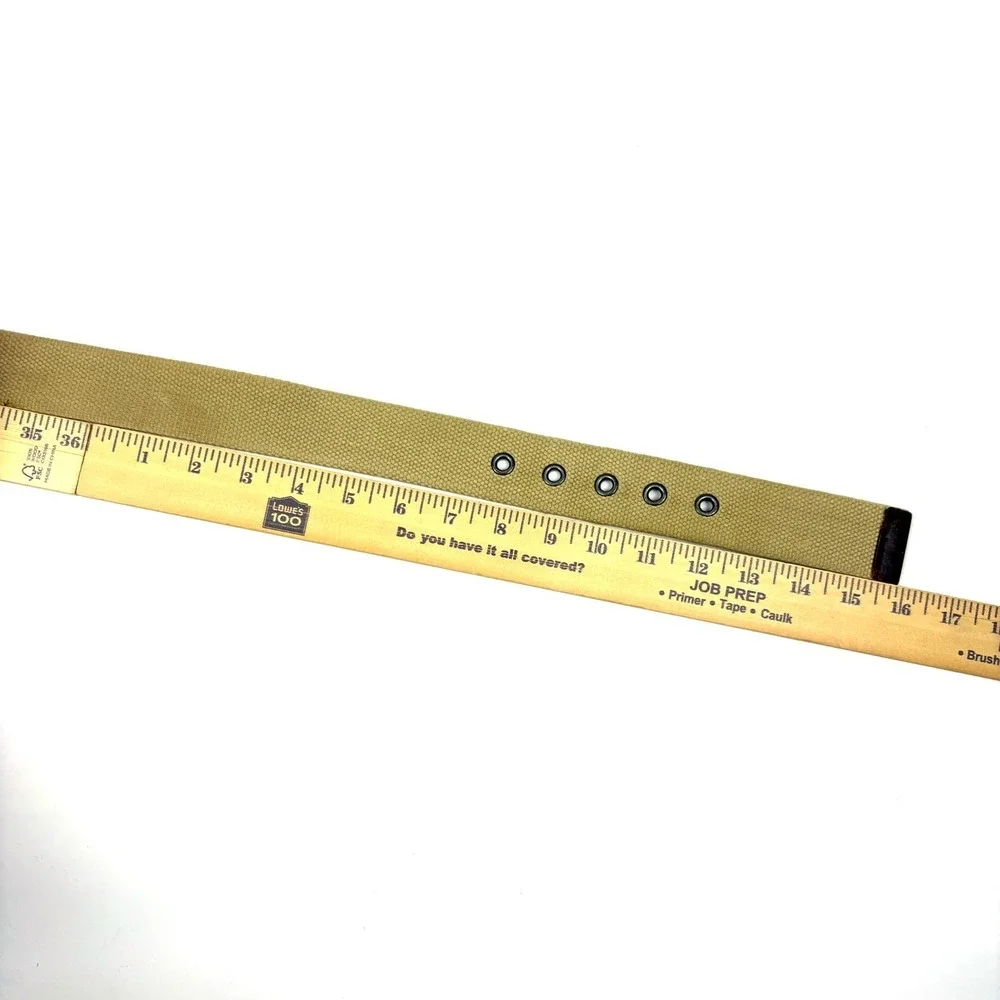 VTG‎ 90s Eddie Bauer Canvas & Leather Suringle Belt Khaki Mens 52